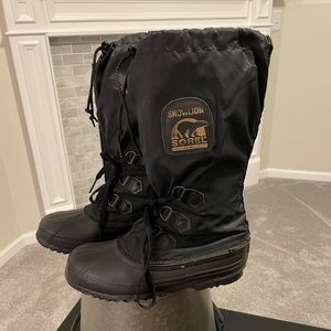 VTG Sorel SNOWLION black insulated snow boots